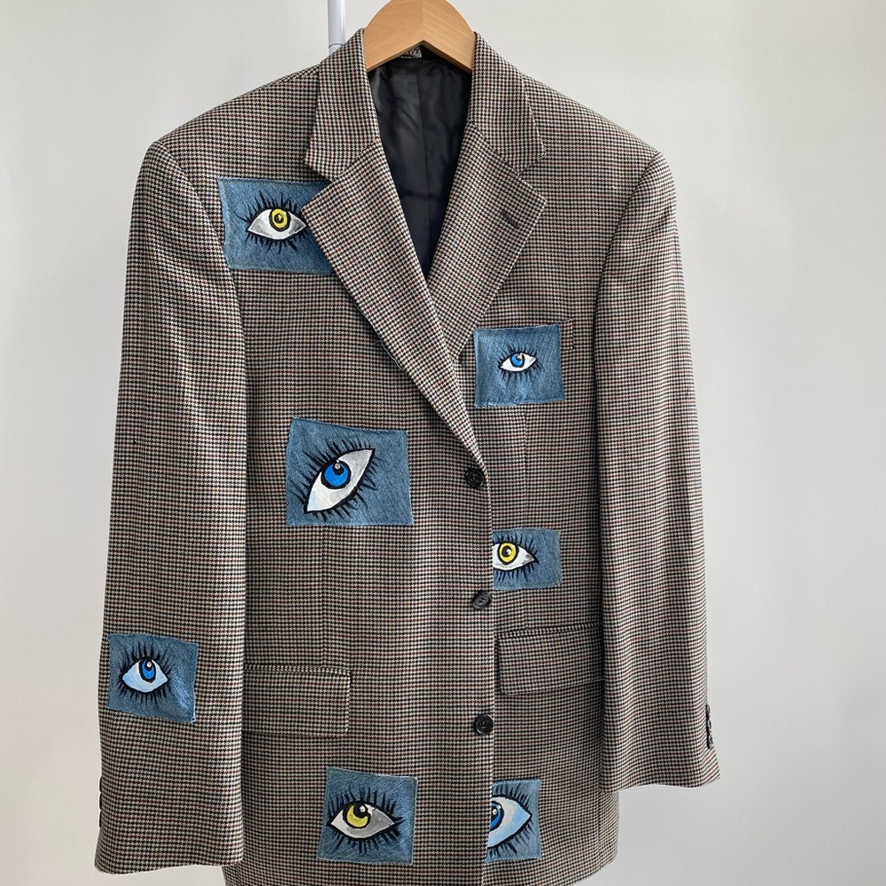 Jos. A. Bank blazer with hand painted eyeballs